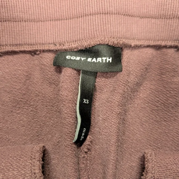 Cozy Earth Sweatpants Womens XS Purple Fig Chelsea Cotton French Terry Lounge - Picture 3 of 8